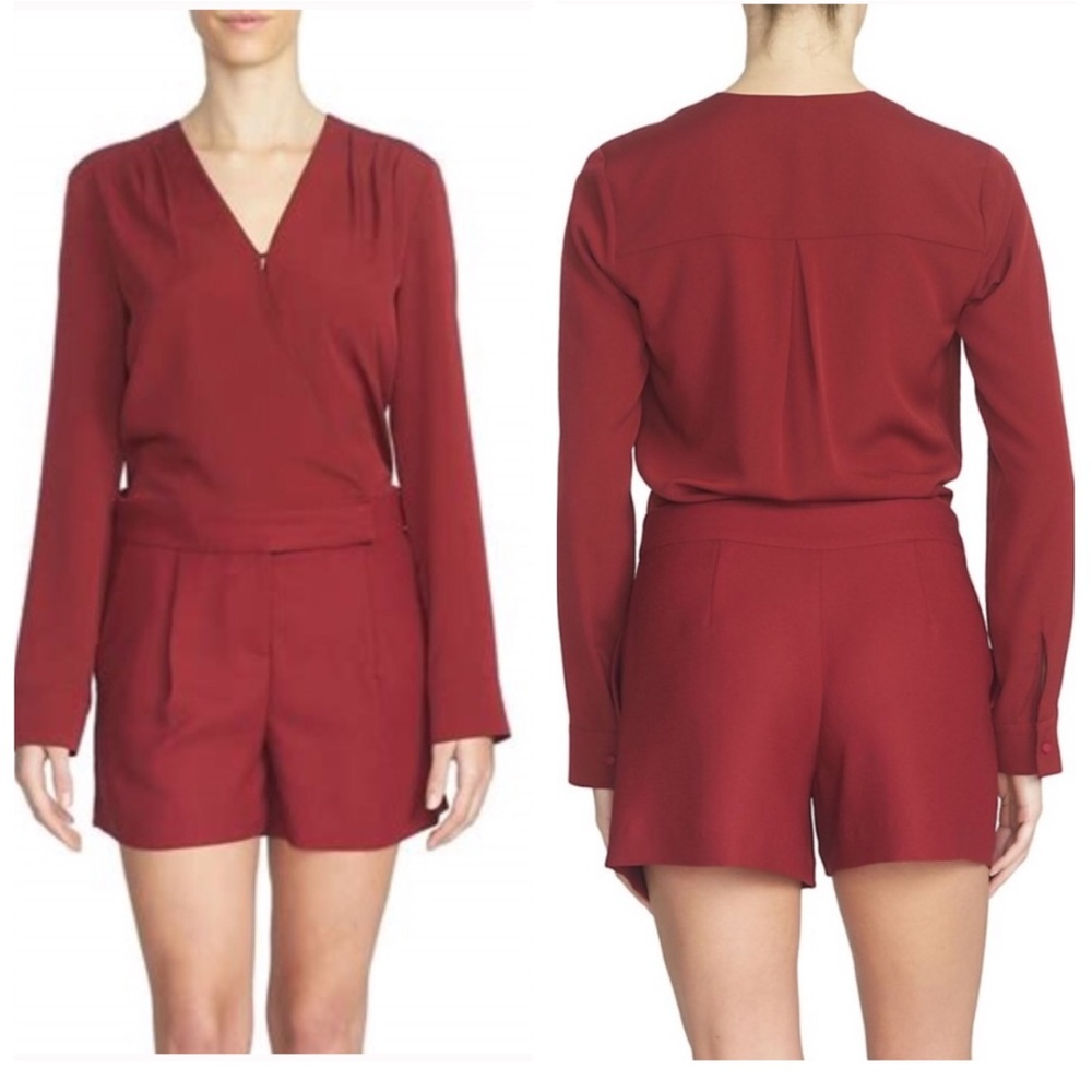 NWT 1. State Red Wine Romper w/ long sleeves Sz 0 - Picture 2 of 8